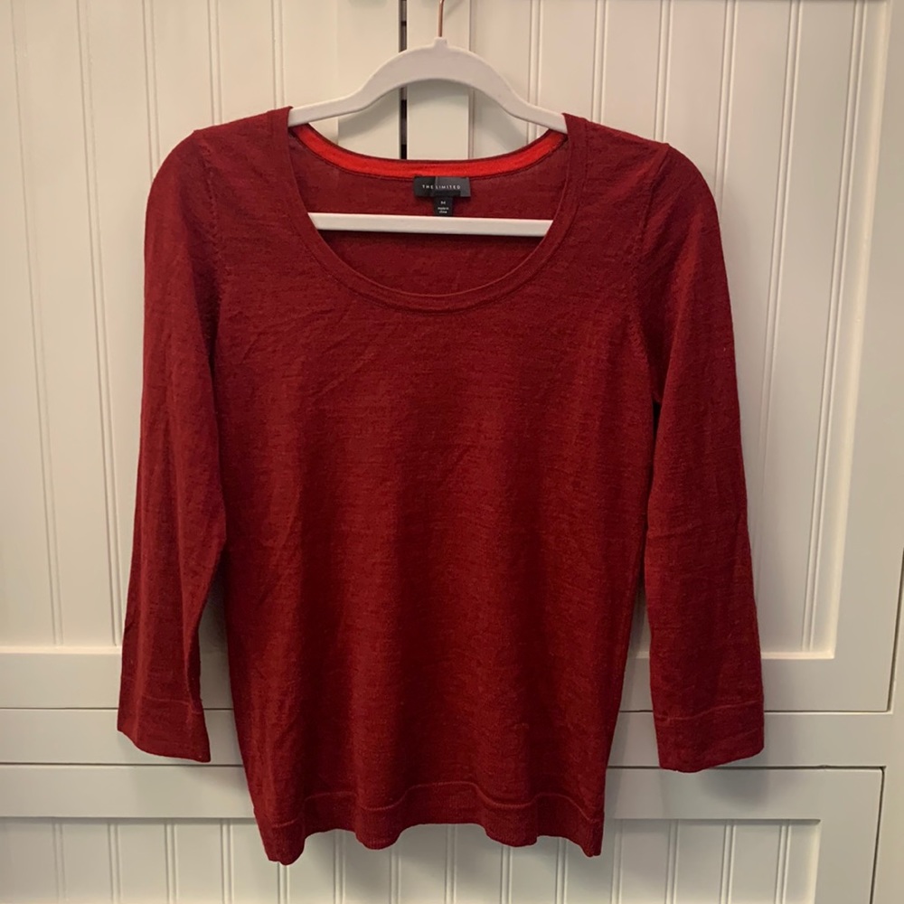 Red Scoop-neck sweater